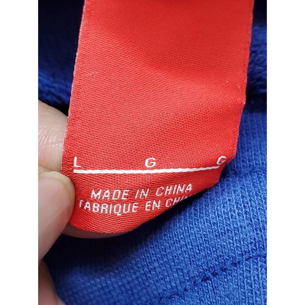 Nike Men Pants L Blue Embroidered Sweatpants Fleece Joggers READ